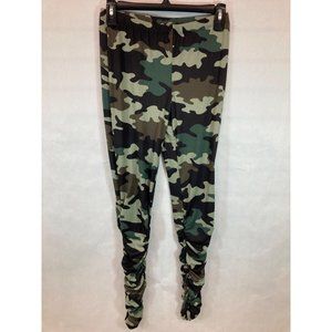 Women's Straight Legged Camo Gathered at Ankle  Fashion Leggings